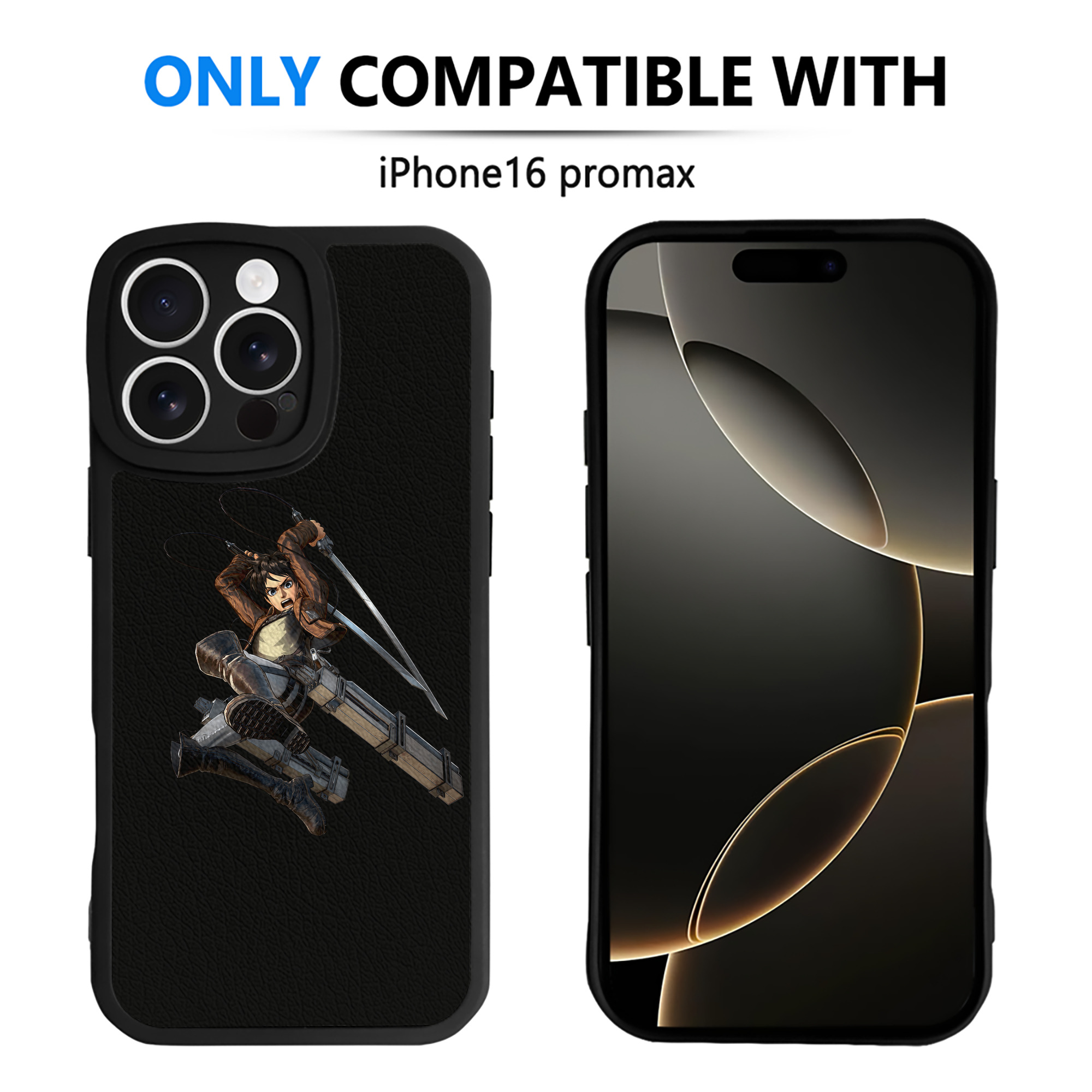 （画像用） 進撃の巨人 エレン･イェーガー Attack on Titan Eren Jäger 【iPhone 16シリーズ対応】シリコンスマホケース（レザー調） 材質：シリコン